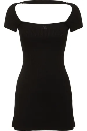Courrèges Vestido Corto De Punto Acanalado