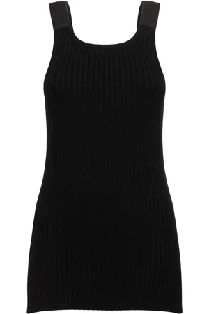 Helmut Lang Tank Top De Algodón De Punto Acanalado