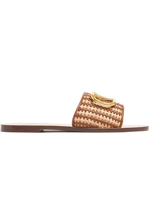 VALENTINO GARAVANI Sandalias Planas De Rafia Sintética 5mm