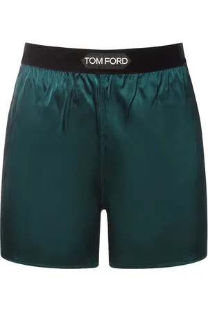 Tom Ford Shorts De Satén Con Logo