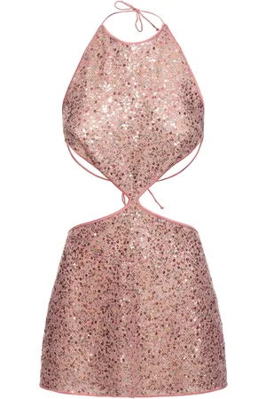 Oseree Vestido Corto Con Aberturas