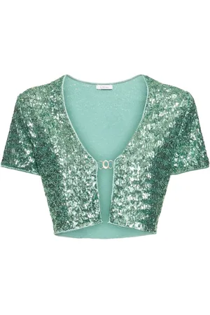 Oseree Top Corto De Lentejuelas Con Cadena