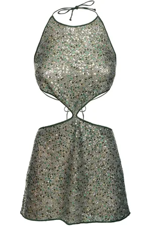 Oseree Vestido Corto Con Aberturas