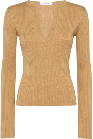 Max Mara Top De Seda Y Cashmere Con Manga Larga