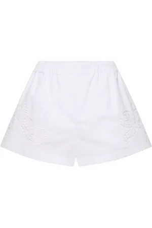 VERSACE Shorts De Popelina De Algodón Estampado