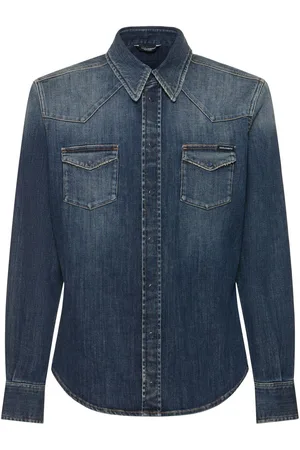Dolce & Gabbana Camisa De Denim Algodón Stretch Deslavado