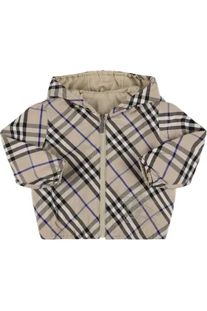 Burberry Chaqueta De Algodón Y Techno Estampada