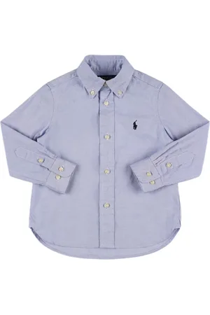 Ralph Lauren Camisa De Popelina De Algodón Con Logo Bordado