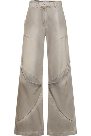 The Attico Jeans Anchos De Denim De Algodón