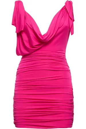 The Attico Vestido Corto De Jersey Fruncido