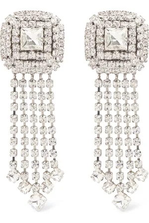 Alessandra Rich Pendientes De Cristales Con Flecos