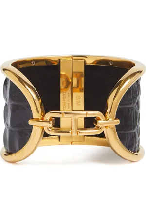 Tom Ford Brazalete De Piel Grabada Y Latón