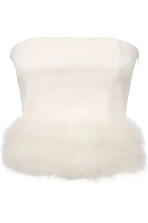 BLUMARINE Top Con Plumas Sin Tirantes