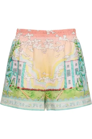 Casablanca Shorts De Lino Con Estampado