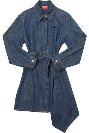 Diesel Vestido De Denim De Algodón Con Cinturón