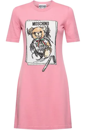 Moschino Vestido Corto De Punto De Algodón