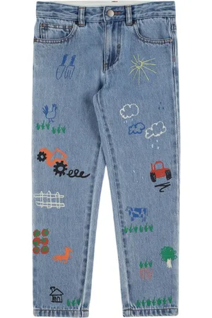 Stella McCartney Pantalones De Denim De Algodón Estampados