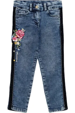 MONNALISA Jeans De Algodón Bordados