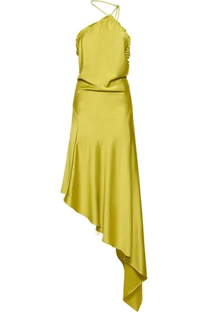 The Attico Vestido Midi Halter De Satén