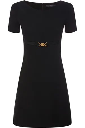 VERSACE Vestido Corto De Cady De Algodón