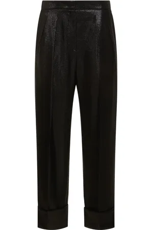 Giorgio Armani Pantalones De Lúrex Con Cintura Alta