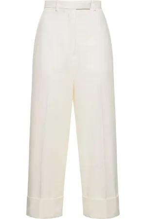 Thom Browne Pantalones De Algodón Con Cintura Alta