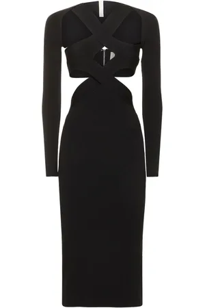 DION LEE Vestido Midi De Punto Con Manga Larga