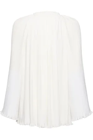 Lanvin Blusa Acampanada Plisada De Manga Larga