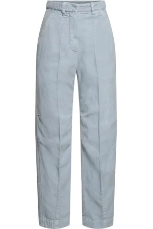 Brunello Cucinelli Pantalones Anchos De Algodón Y Lino