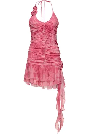 BLUMARINE Vestido Corto De Viscosa Fruncida