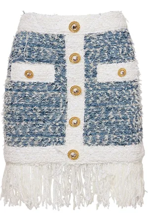 Balmain Minifalda De Tweed De Viscosa