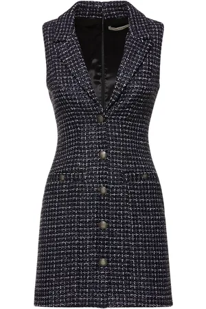 Alessandra Rich Vestido Corto De Tweed Con Lentejuelas