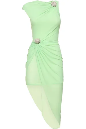 DAVID KOMA Vestido Corto De Malla Con Cristales
