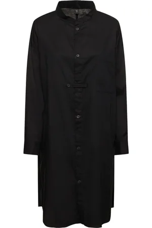 YOHJI YAMAMOTO Vestido Camisero De Sarga De Algodón