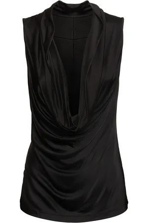 Helmut Lang Top De Satén De Viscosa Sin Mangas