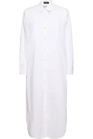 THEORY Vestido Camisero Midi De Algodón