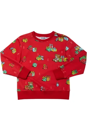 Moschino Sudadera De Algodón Con Cuello Redondo
