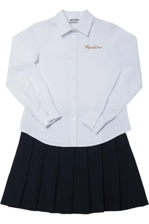 Moschino Camisa De Algodón Y Falda Plisada