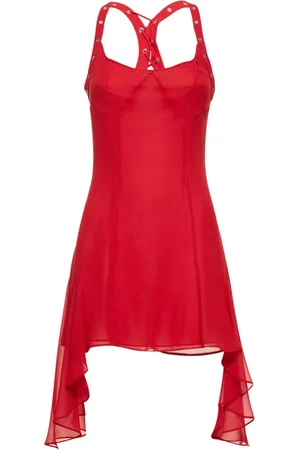 The Attico Vestido Corto De Georgette Fruncido