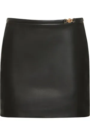 VERSACE Minifalda De Piel Con Logo