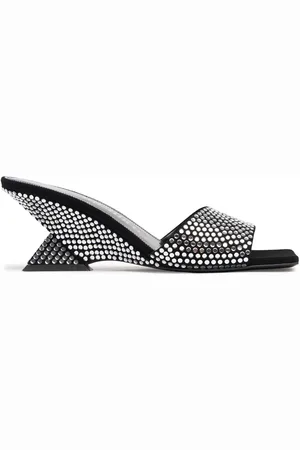 The Attico Zapatos Mules De Ante Y Cristales 60mm