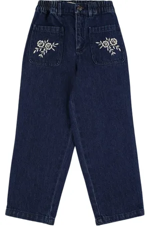 The New Society Jeans De Denim De Algodón Bordados