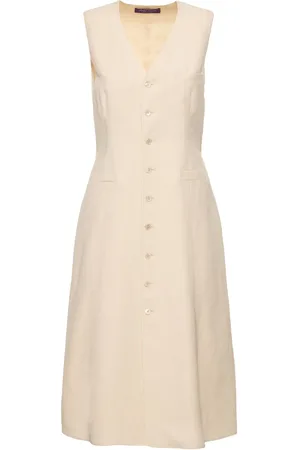 Ralph Lauren Vestido De Lino Y Seda Sin Mangas