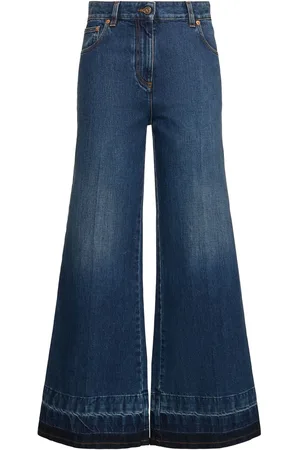 VALENTINO Jeans Cropped Acampanados De Denim