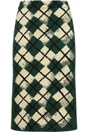 Burberry Falda Midi De Punto De Algodón