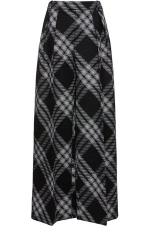Burberry Pantalones Anchos De Punto De Lana