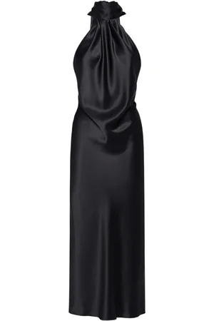 Max Mara Vestido Largo De Satén Con Panel Que Se Ata