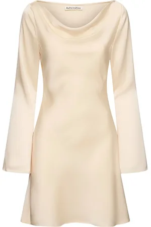 Reformation Vestido Corto De Satén Con Manga Larga