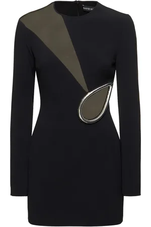 DAVID KOMA Vestido Corto De Malla Con Detalle Metálico