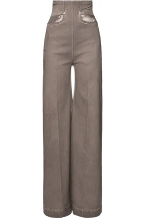Rick Owens Jeans Anchos De Denim Con Cintura Alta